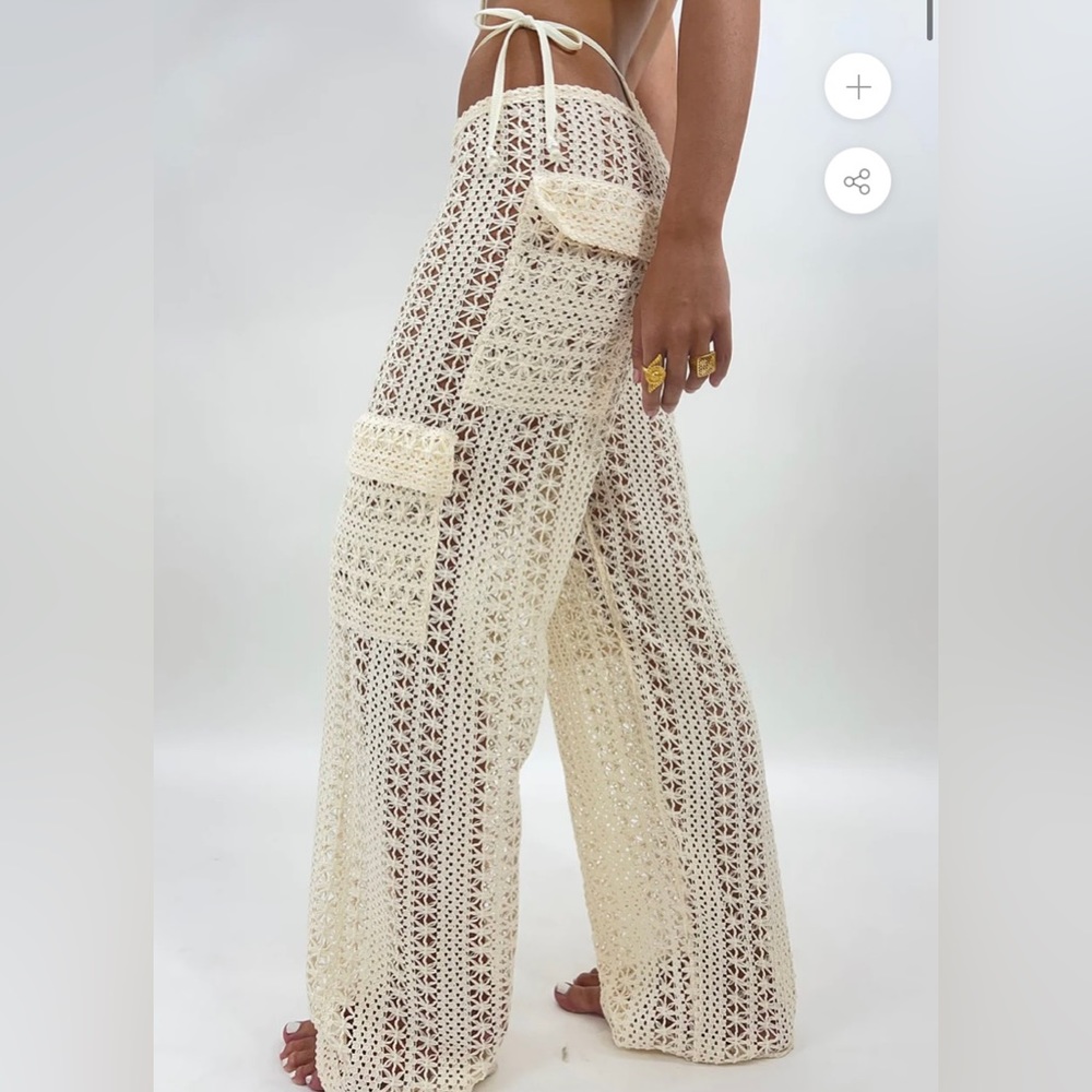HEART OF SUN BAHIA CARGO PANTS | BEIGE CROCHET